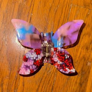 Cotton candy pink blue white Butterfly Hair Clip rave festival concert party fun